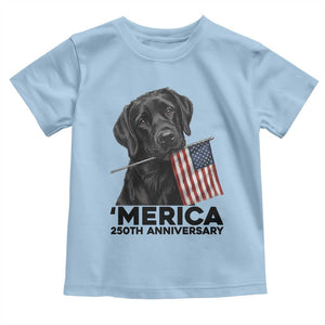 Patriotic Labrador Retriever Toddler T Shirt America 250th Anniversary Gift TS12 Light Blue Print Your Wear