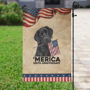Labrador Retriever Lover Patriotic Garden Flag America 250th Anniversary Gift TS12 Vintage Rustic Tan Navy Print Your Wear