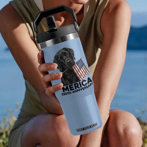 Patriotic Labrador Retriever Flip Straw Tumbler America 250th Anniversary Gift TS12 One Size: 30 oz Light Blue Print Your Wear