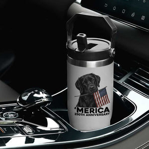 Patriotic Labrador Retriever Flip Straw Tumbler America 250th Anniversary Gift TS12 Print Your Wear