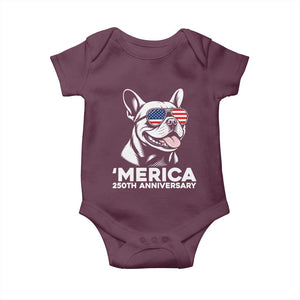 Merica French Bulldog Lover Baby Onesie 250th Anniversary Gift TS12 Maroon Print Your Wear