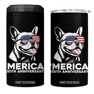 Merica French Bulldog Lover 4 in 1 Can Cooler Tumbler 250th Anniversary Gift TS12 One Size: 16 oz Black Print Your Wear
