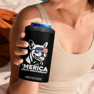 Merica French Bulldog Lover 4 in 1 Can Cooler Tumbler 250th Anniversary Gift TS12 Print Your Wear