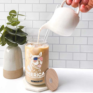 Merica French Bulldog Lover Glass Can 250th Anniversary Gift TS12 Print Your Wear