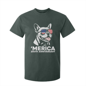 Merica French Bulldog Lover T Shirt For Kid 250th Anniversary Gift TS12 Dark Forest Green Print Your Wear