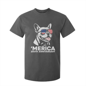 Merica French Bulldog Lover T Shirt For Kid 250th Anniversary Gift TS12 Dark Heather Print Your Wear