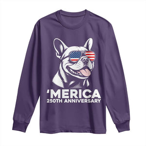 Merica French Bulldog Lover Long Sleeve Shirt 250th Anniversary Gift TS12 Purple Print Your Wear