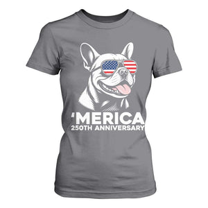Merica French Bulldog Lover T Shirt For Women 250th Anniversary Gift TS12 Charcoal Print Your Wear