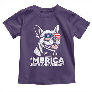 Merica French Bulldog Lover Toddler T Shirt 250th Anniversary Gift TS12 Purple Print Your Wear