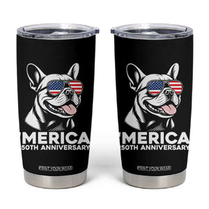 Merica French Bulldog Lover Tumbler Cup 250th Anniversary Gift TS12 Black Print Your Wear