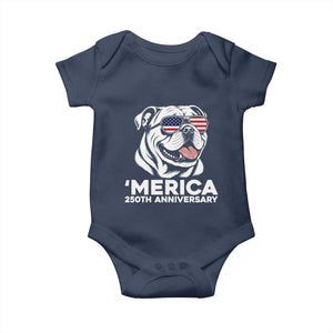 Merica English Bulldog Lover Baby Onesie 250th Anniversary Gift TS12 Navy Print Your Wear