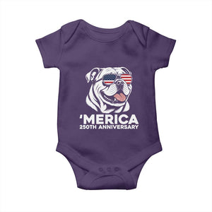Merica English Bulldog Lover Baby Onesie 250th Anniversary Gift TS12 Purple Print Your Wear