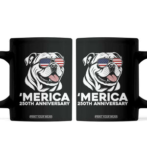 Merica English Bulldog Lover Coffee Mug 250th Anniversary Gift TS12 Black Print Your Wear
