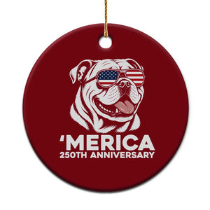 Merica English Bulldog Lover Ceramic Ornament 250th Anniversary Gift TS12 1pc Red Print Your Wear