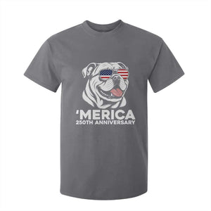 Merica English Bulldog Lover T Shirt For Kid 250th Anniversary Gift TS12 Charcoal Print Your Wear
