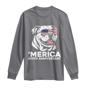 Merica English Bulldog Lover Long Sleeve Shirt 250th Anniversary Gift TS12 Charcoal Print Your Wear