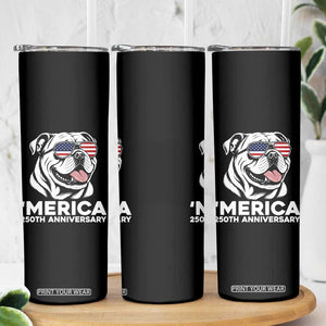 Merica English Bulldog Lover Skinny Tumbler 250th Anniversary Gift TS12 Print Your Wear