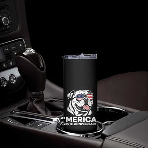Merica English Bulldog Lover Skinny Tumbler 250th Anniversary Gift TS12 Print Your Wear