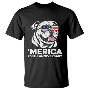 Merica English Bulldog Lover T Shirt 250th Anniversary Gift TS12 Black Print Your Wear