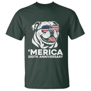 Merica English Bulldog Lover T Shirt 250th Anniversary Gift TS12 Dark Forest Green Print Your Wear