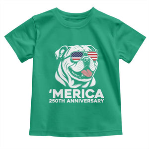Merica English Bulldog Lover Toddler T Shirt 250th Anniversary Gift TS12 Irish Green Print Your Wear