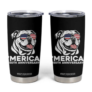 Merica English Bulldog Lover Tumbler Cup 250th Anniversary Gift TS12 Black Print Your Wear
