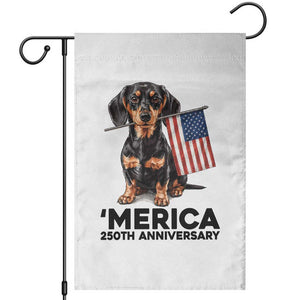 Merica Dachshund Lover Garden Flag 250th Anniversary Gift TS12 White Print Your Wear
