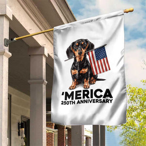 Merica Dachshund Lover Garden Flag 250th Anniversary Gift TS12 Print Your Wear