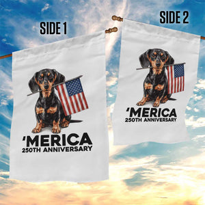 Merica Dachshund Lover Garden Flag 250th Anniversary Gift TS12 Print Your Wear