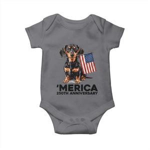Merica Dachshund Lover Baby Onesie 250th Anniversary Gift TS12 Charcoal Print Your Wear