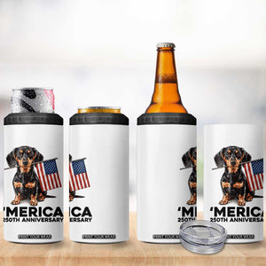 Merica Dachshund Lover 4 in 1 Can Cooler Tumbler 250th Anniversary Gift TS12 Print Your Wear
