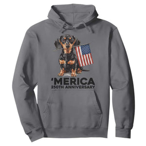 Merica Dachshund Lover Hoodie 250th Anniversary Gift TS12 Charcoal Print Your Wear
