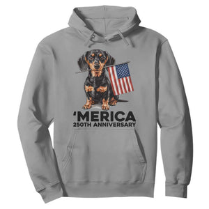 Merica Dachshund Lover Hoodie 250th Anniversary Gift TS12 Sport Gray Print Your Wear