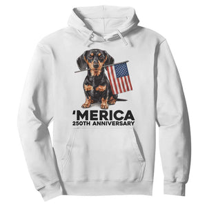 Merica Dachshund Lover Hoodie 250th Anniversary Gift TS12 White Print Your Wear