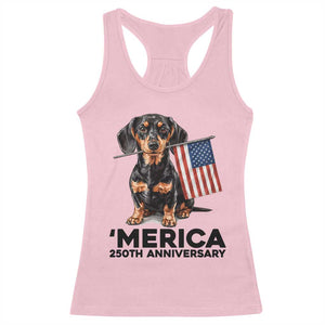 Merica Dachshund Lover Racerback Tank Top 250th Anniversary Gift TS12 Light Pink Print Your Wear
