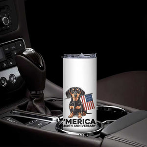 Merica Dachshund Lover Skinny Tumbler 250th Anniversary Gift TS12 Print Your Wear