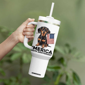Merica Dachshund Lover Tumbler With Handle 250th Anniversary Gift TS12 Print Your Wear
