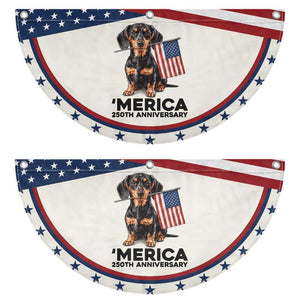 Merica Dachshund Lover Patriotic Fan Flag 250th Anniversary Gift