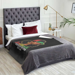 Black Woman Juneteenth Graphic Throw Blanket Rooted In Freedom Since 1865
