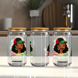 Black Woman Juneteenth Graphic Glass Can Rooted In Freedom Since 1865 TS12 Print Your Wear