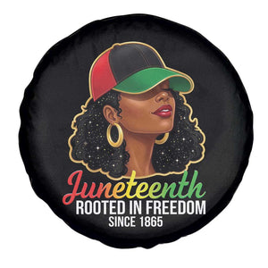 Black Woman Juneteenth Graphic Spare Tire Cover Rooted In Freedom Since 1865 TS12 Print Your Wear