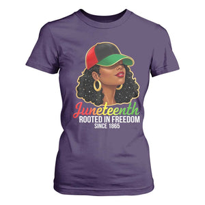 Black Woman Juneteenth Graphic T Shirt For Women Rooted In Freedom Since 1865 TS12 Purple Print Your Wear