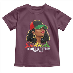 Black Woman Juneteenth Graphic Toddler T Shirt Rooted In Freedom Since 1865