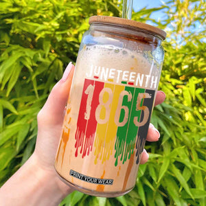 Juneteenth Freedom Pride Glass Can African American Heritage Graphic