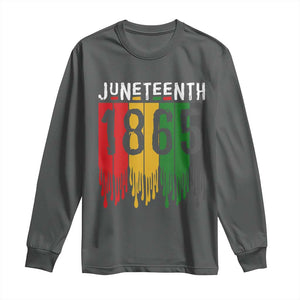 Juneteenth Freedom Pride Long Sleeve Shirt African American Heritage Graphic TS12 Dark Heather Print Your Wear