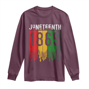 Juneteenth Freedom Pride Long Sleeve Shirt African American Heritage Graphic TS12 Maroon Print Your Wear