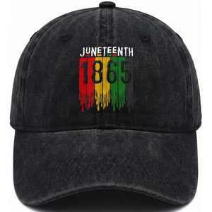 Juneteenth Freedom Pride Washed Cotton Baseball Cap African American Heritage Graphic