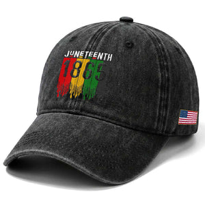 Juneteenth Freedom Pride Washed Cotton Baseball Cap African American Heritage Graphic