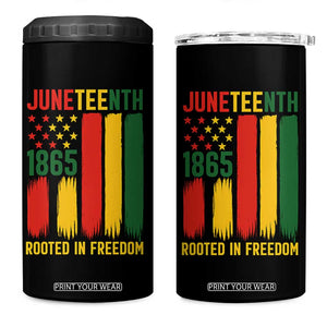 Juneteenth Rooted In Freedom 1865 4 in 1 Can Cooler Tumbler African American Pride TS12 One Size: 16 oz Black Print Your Wear