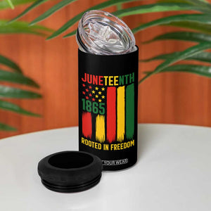 Juneteenth Rooted In Freedom 1865 4 in 1 Can Cooler Tumbler African American Pride TS12 Print Your Wear